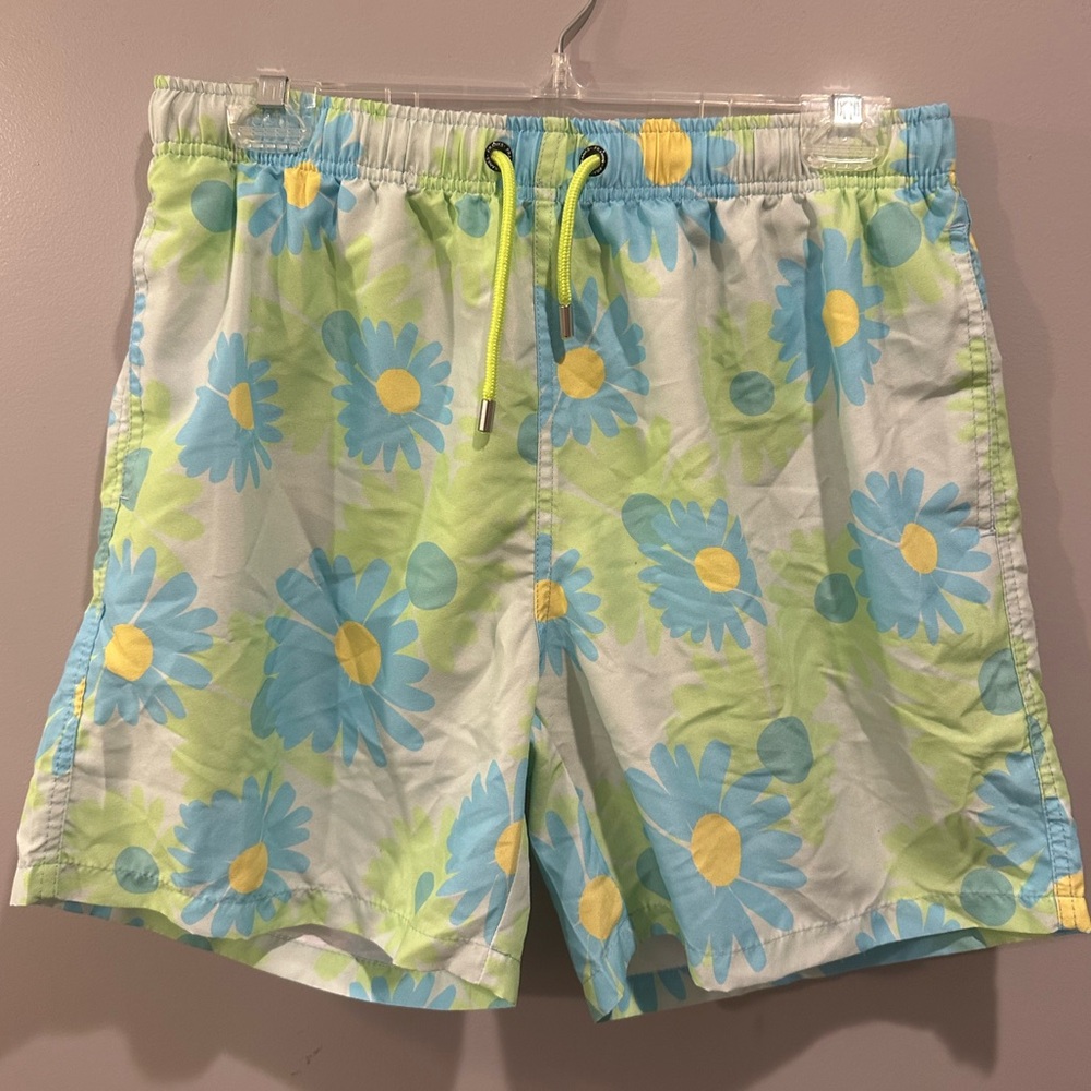 Franks Swim Trunks Size XL Green, Blue, and Yellow